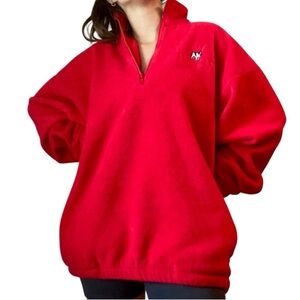 Vintage Big Dogs 1/4 Zip Pullover Fleece Embroidered Logo Oversized